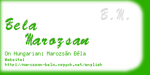 bela marozsan business card